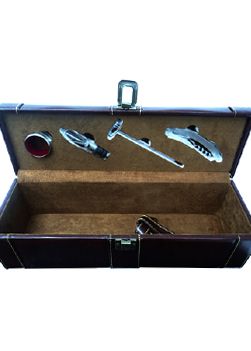 Kit vinho para uma garrafa, com 4 peças e estojo cód. 11832