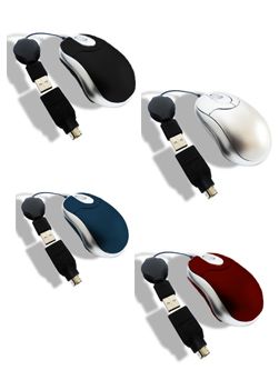 Mini mouse óptico retrátil com adaptador cód. 10239