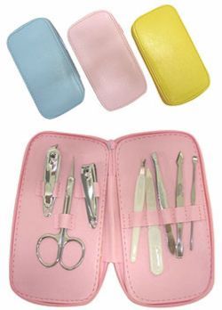 Kit manicure com 9 peças em estojo. cód 7306