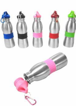 Squeeze de inox com detalhe emborrachado. cód 8529