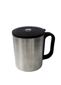 Caneca Inox para 150 ml, com bússola na tampa cód. 11952