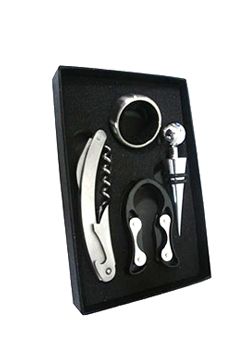 Kit vinho com 4 peças e caixa de papelão resistente cód.7382