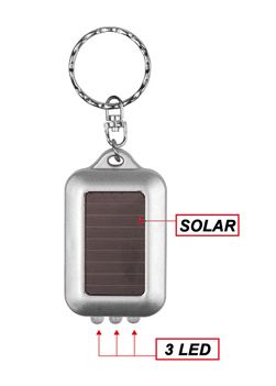 Mini chaveiro de plástico com 3 leds e solar cód. 12058