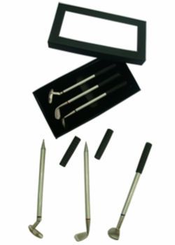 Kit de 3 canetas em formato de taco de golf cód. 7856