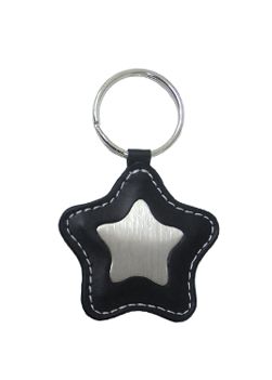 Chaveiro em couro com detalhe de metal cód. 9724